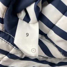 Load image into Gallery viewer, Girls Target, reversible navy / striped hooded puffer vest, EUC, size 9,  