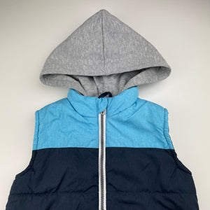 Boys Kids & Co, hooded puffer vest / sleeveless jacket, GUC, size 4,  