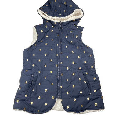 Girls Target, reversible navy/fleece hooded vest, light mark on fleece, FUC, size 8,  