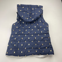 Load image into Gallery viewer, Girls Target, reversible navy/fleece hooded vest, light mark on fleece, FUC, size 8,  