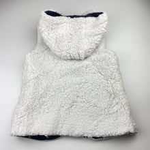 Load image into Gallery viewer, Girls Target, reversible navy/fleece hooded vest, light mark on fleece, FUC, size 8,  