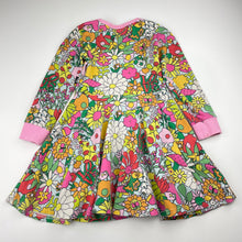 Load image into Gallery viewer, Girls Rock Your Kid, colourful floral long sleeve dress, marks back right cuff, FUC, size 4, L: 50cm