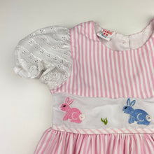 Load image into Gallery viewer, Girls TAMIE, vintage embroidered lined lightweight dress, yellow marks front hem, FUC, size 3, L: 51cm