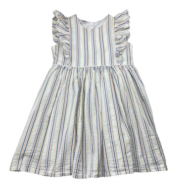 Girls TAMIE, vintage lined striped dress, light marks, FUC, size 3, L: 53cm
