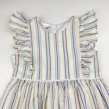 Load image into Gallery viewer, Girls TAMIE, vintage lined striped dress, light marks, FUC, size 3, L: 53cm