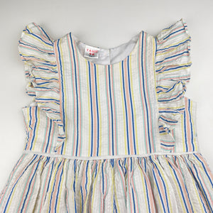 Girls TAMIE, vintage lined striped dress, light marks, FUC, size 3, L: 53cm