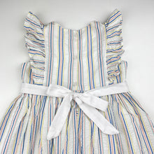 Load image into Gallery viewer, Girls TAMIE, vintage lined striped dress, light marks, FUC, size 3, L: 53cm