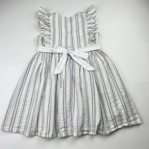 Girls TAMIE, vintage lined striped dress, light marks, FUC, size 3, L: 53cm
