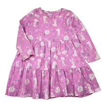 Load image into Gallery viewer, Girls Mango, cotton long sleeve dress, rabbits, FUC, size 3, L: 49cm