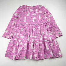 Load image into Gallery viewer, Girls Mango, cotton long sleeve dress, rabbits, FUC, size 3, L: 49cm