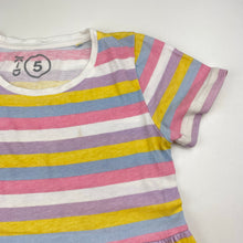 Load image into Gallery viewer, Girls KID, striped cotton t-shirt dress, FUC, size 5, L: 52cm
