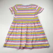 Load image into Gallery viewer, Girls KID, striped cotton t-shirt dress, FUC, size 5, L: 52cm