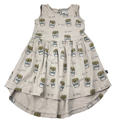 Girls ANARKID, organic cotton dress, light marks, FUC, size 4, L: 52cm at front