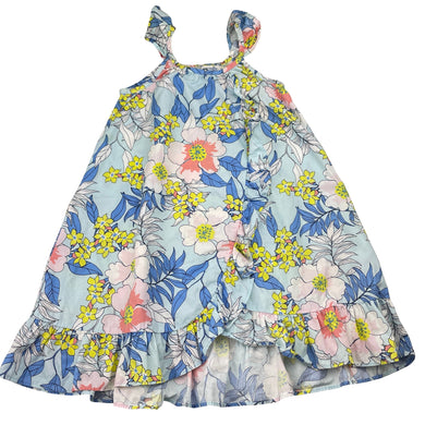 Girls Cotton On, lightweight floral cotton summer dress, no size, armpit to armpit: 29cm, GUC, size 4-5, L: 58cm