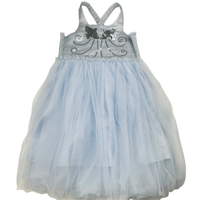 Girls Cotton On, inspired by Disney cotton lined tulle & sequin dress, GUC, size 3-4, L: 67cm
