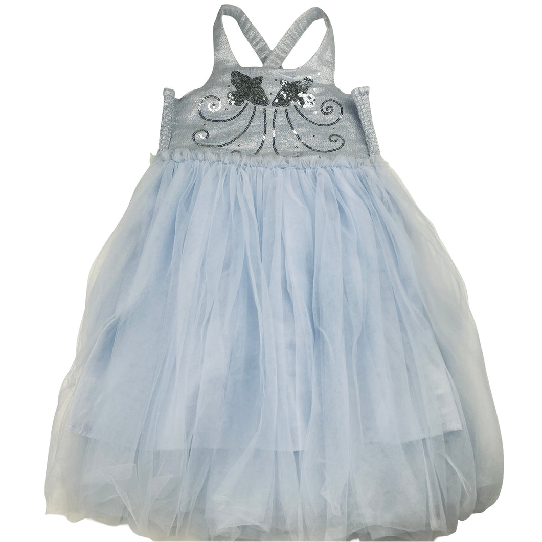 Girls Cotton On, inspired by Disney cotton lined tulle & sequin dress, GUC, size 3-4, L: 67cm