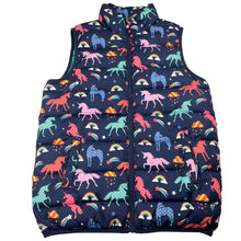Load image into Gallery viewer, Girls MOUNTAIN WAREHOUSE, thick puffer vest / sleeveless jacket, unicorns, GUC, size 11-12,  
