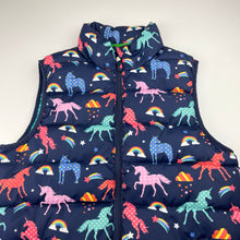 Load image into Gallery viewer, Girls MOUNTAIN WAREHOUSE, thick puffer vest / sleeveless jacket, unicorns, GUC, size 11-12,  