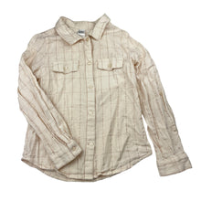 Load image into Gallery viewer, Girls Anko, cream &amp; rose gold check long sleeve shirt, EUC, size 8,  