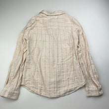 Load image into Gallery viewer, Girls Anko, cream &amp; rose gold check long sleeve shirt, EUC, size 8,  