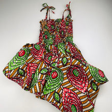 Load image into Gallery viewer, Girls Zakile, colourful lightweight summer dress, GUC, size 8-12, L: 80cm
