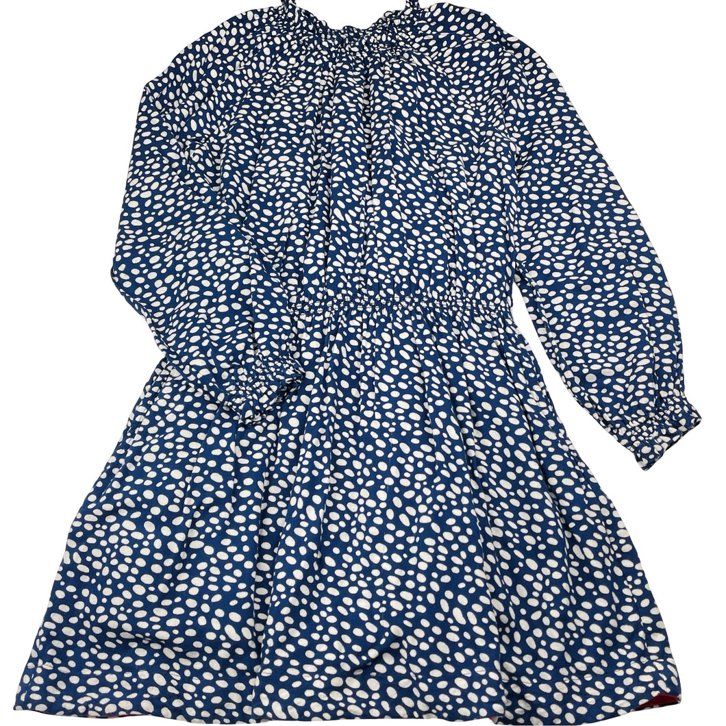 Girls Boden, cotton lined viscose long sleeve dress, GUC, size 9-10, L: 70cm