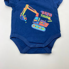 Load image into Gallery viewer, Boys TRADIE baby, TINY TOUGH stretchy bodysuit / romper, digger, GUC, size 000,  