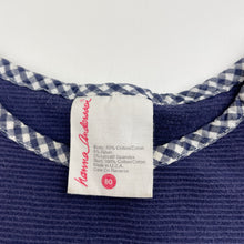 Load image into Gallery viewer, Girls Hanna Anderson, navy &amp; white checked short sleeve dress, FUC, size 0-1, L: 46cm