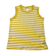 Load image into Gallery viewer, Unisex H&amp;M, yellow &amp; white stripe cotton tank top, EUC, size 1-2,  