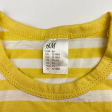 Load image into Gallery viewer, Unisex H&amp;M, yellow &amp; white stripe cotton tank top, EUC, size 1-2,  