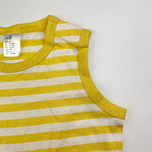 Load image into Gallery viewer, Unisex H&amp;M, yellow &amp; white stripe cotton tank top, EUC, size 1-2,  