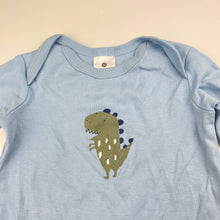 Load image into Gallery viewer, Boys Target, blue cotton romper, dinosaur, EUC, size 0000,  