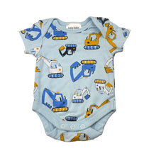 Load image into Gallery viewer, Boys Baby Baby, cotton bodysuit / romper, diggers, EUC, size 00000,  