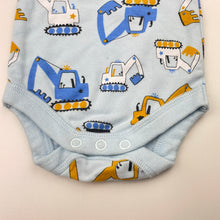 Load image into Gallery viewer, Boys Baby Baby, cotton bodysuit / romper, diggers, EUC, size 00000,  