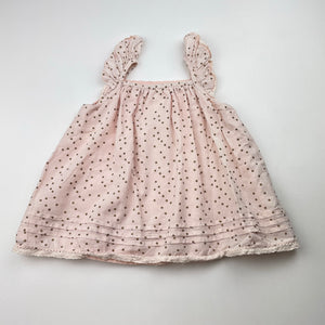 Girls Dymples, lined spotted cotton summer top, GUC, size 1,  