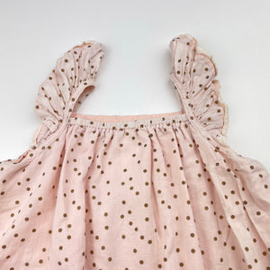 Girls Dymples, lined spotted cotton summer top, GUC, size 1,  