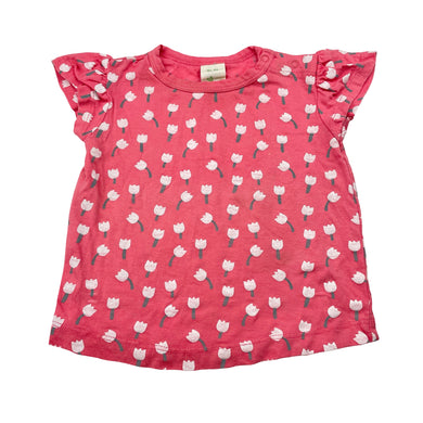 Girls ALANA, floral organic cotton tee / top, FUC, size 0,  