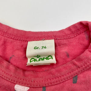 Girls ALANA, floral organic cotton tee / top, FUC, size 0,  