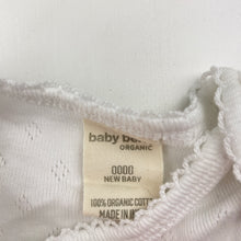 Load image into Gallery viewer, Girls Baby Berry, organic pointelle cotton bodysuit / romper, EUC, size 0000,  