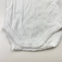 Load image into Gallery viewer, Girls Baby Berry, organic pointelle cotton bodysuit / romper, EUC, size 0000,  