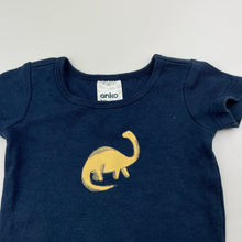 Load image into Gallery viewer, Boys Anko, navy cotton bodysuit / romper, dinosaur, EUC, size 0000,  
