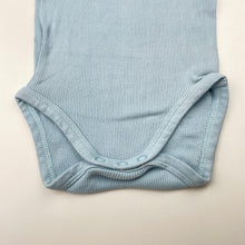 Load image into Gallery viewer, Unisex Big Softies, blue ribbed cotton singletsuit, GUC, size 000,  