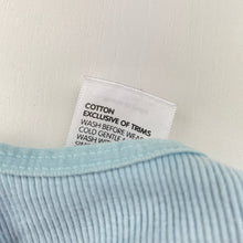 Load image into Gallery viewer, Unisex Big Softies, blue ribbed cotton singletsuit, GUC, size 000,  
