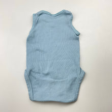 Load image into Gallery viewer, Unisex Big Softies, blue ribbed cotton singletsuit, GUC, size 000,  