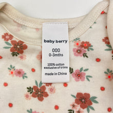 Load image into Gallery viewer, Girls Baby Berry, floral cotton bodysuit / romper, GUC, size 000,  