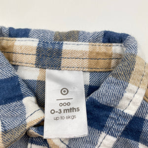 Boys Target, Australian flannel cotton long sleeve shirt, EUC, size 000,  