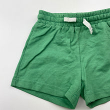 Load image into Gallery viewer, Unisex H&amp;M, green cotton shorts, elasticated, EUC, size 00,  