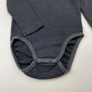 Unisex H&M, striped organic cotton bodysuit / romper, GUC, size 2,  