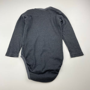 Unisex H&M, striped organic cotton bodysuit / romper, GUC, size 2,  