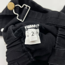 Load image into Gallery viewer, Boys ABE + OSCAR, black cotton overalls / shortalls, GUC, size 2,  